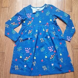 New Hanna Andersson Blue Raglan Long Sleeve Sundress, Size 12